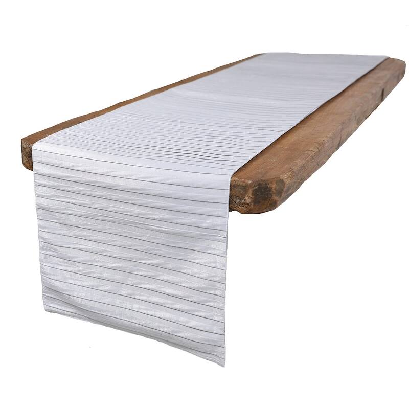 Moonbeam Contracted Table Runner, 15 by 70-Inch, Gold - Light Grey