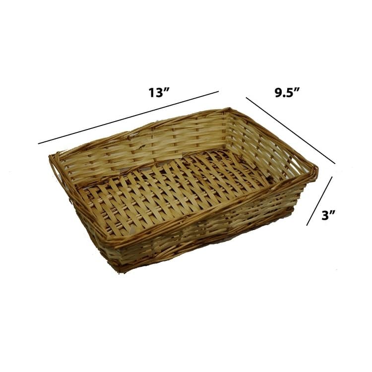 13" Natural willow small rectangle tray ABN5E102-NTRL