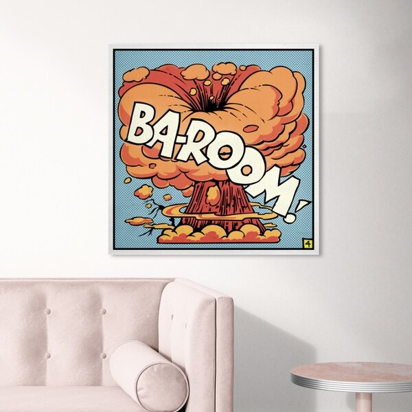 Oliver Gal ' Ba-Room' Advertising Wall Art Canvas Print - Orange, Blue