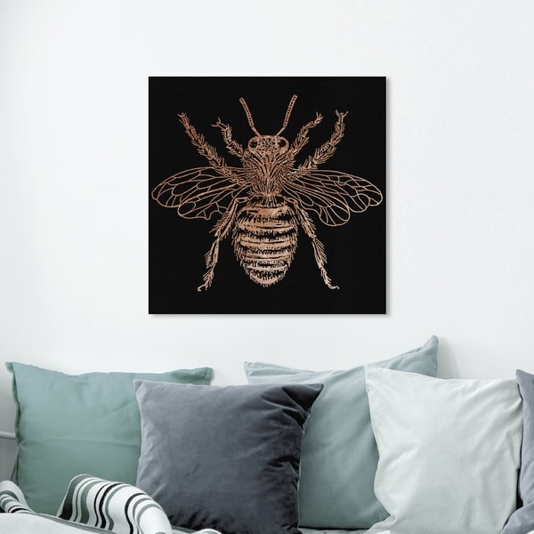 Oliver Gal 'Royal Bumblebee' Animals Wall Art Canvas Print - Gold, White