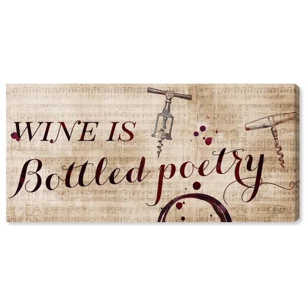 Shop Oliver Gal Typography And Quotes Wall Art Canvas Prints Wine Is Bottled Poetry Family Quotes And Sayings Red Brown Overstock 29807059