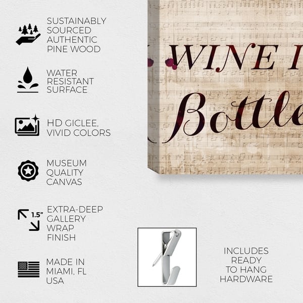Oliver Gal Typography And Quotes Wall Art Canvas Prints Wine Is Bottled Poetry Family Quotes And Sayings Red Brown Overstock 29807059