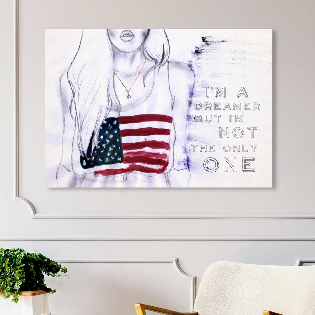 Oliver Gal 'Coachella Child ' Americana and Patriotic Wall Art Canvas Print - White, Red