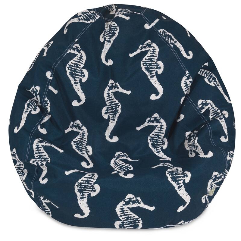 Sea Horse Shredded Foam Bean Bag Chair - Navy Blue - 23'' H x 35'' W x 35'' D