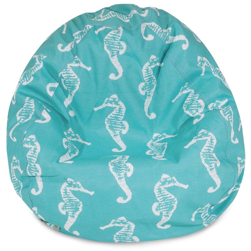 Sea Horse Shredded Foam Bean Bag Chair - Teal - 22'' H x 28'' W x 28'' D