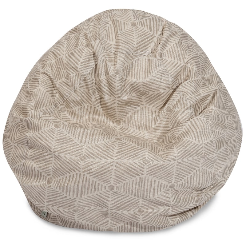 Charlie Shredded Foam Bean Bag Chair - Beige Metallic - 22'' H x 28'' W x 28'' D