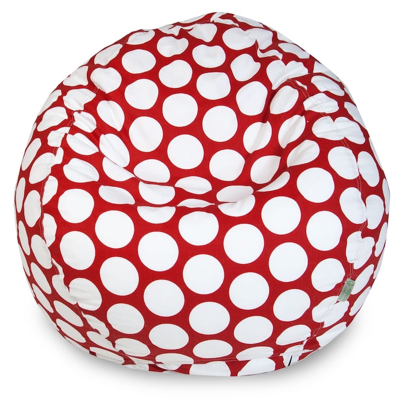 Large Polka dot Shredded Foam Bean Bag Chair - Red Hot - 22'' H x 28'' W x 28'' D