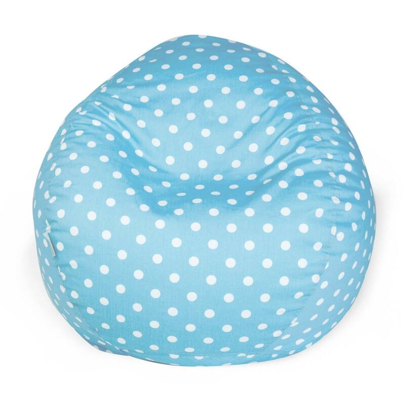 Small Polka dot Shredded Foam Bean Bag Chair - Aquamarine - 23'' H x 35'' W x 35'' D