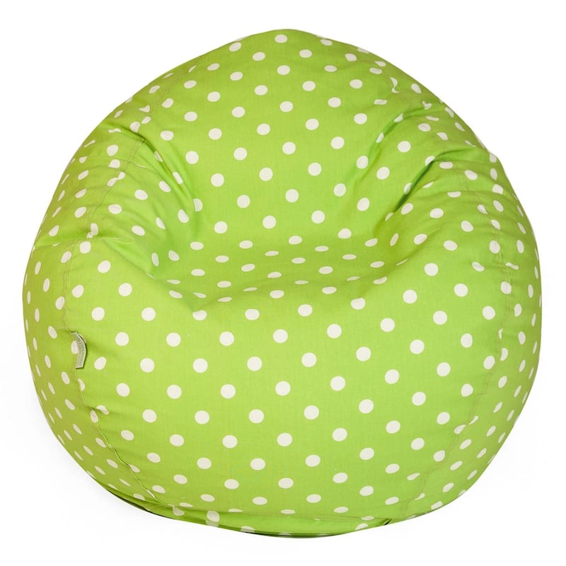 Small Polka dot Shredded Foam Bean Bag Chair - Lime - 22'' H x 28'' W x 28'' D