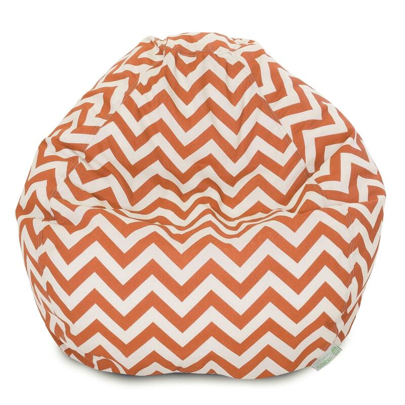 Chevron Shredded Foam Bean Bag Chair - Burnt Orange - 22'' H x 28'' W x 28'' D
