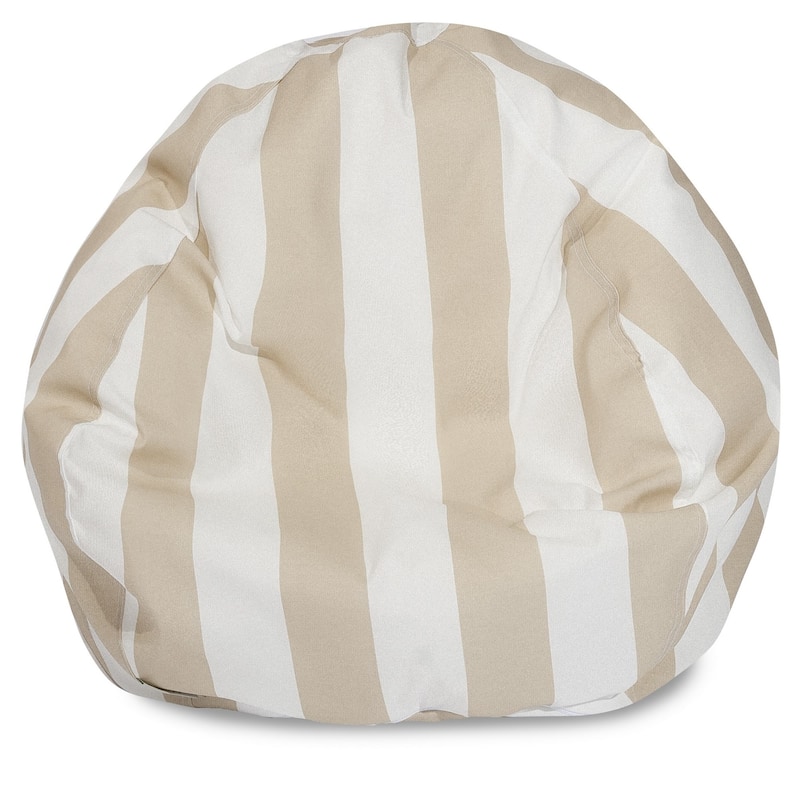 Vertical Stripe Shredded Foam Bean Bag Chair - Sand/Off White - Large