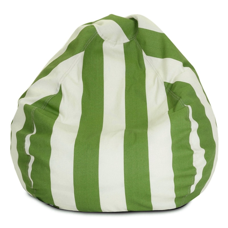 Vertical Stripe Shredded Foam Bean Bag Chair - Sage/Cream - Small