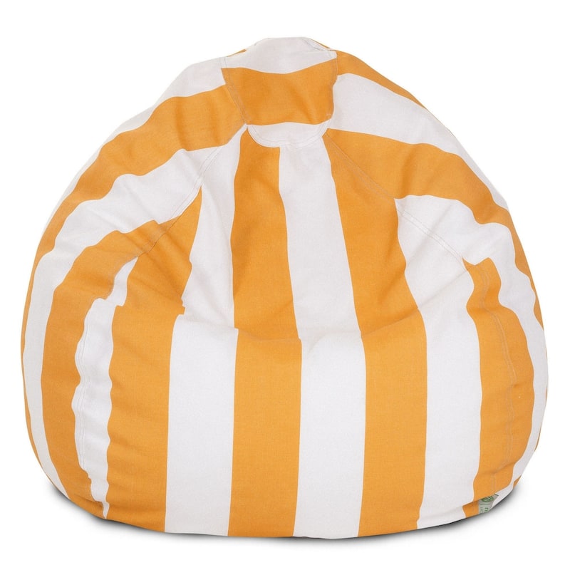 Vertical Stripe Shredded Foam Bean Bag Chair - Yellow/Off White - Small