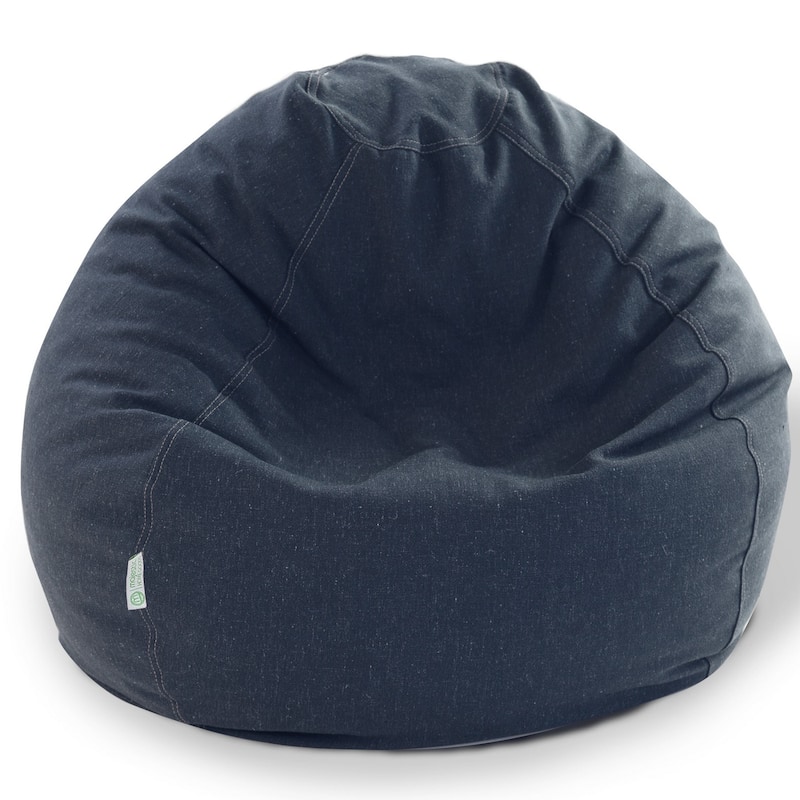 Wales Shredded Foam Bean Bag Chair - Navy Blue - 22'' H x 28'' W x 28'' D