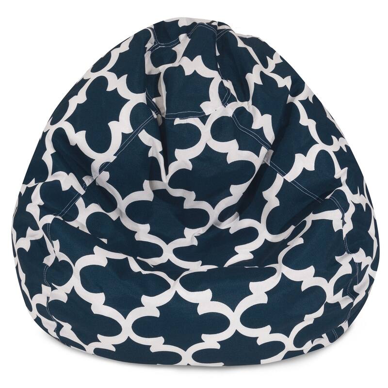 Trellis Shredded Foam Bean Bag Chair - Navy Blue - 23'' H x 35'' W x 35'' D