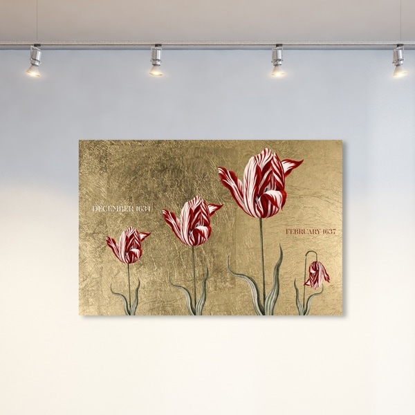 Oliver Gal 'Tulipomania' Floral and Botanical Wall Art Canvas Print - Red, Gold