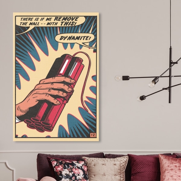 Oliver Gal ' Dynamite' Advertising Wall Art Canvas Print - Red, Blue