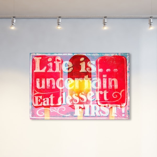 Oliver Gal 'Uncertain' Typography and Quotes Wall Art Canvas Print - Red, Yellow