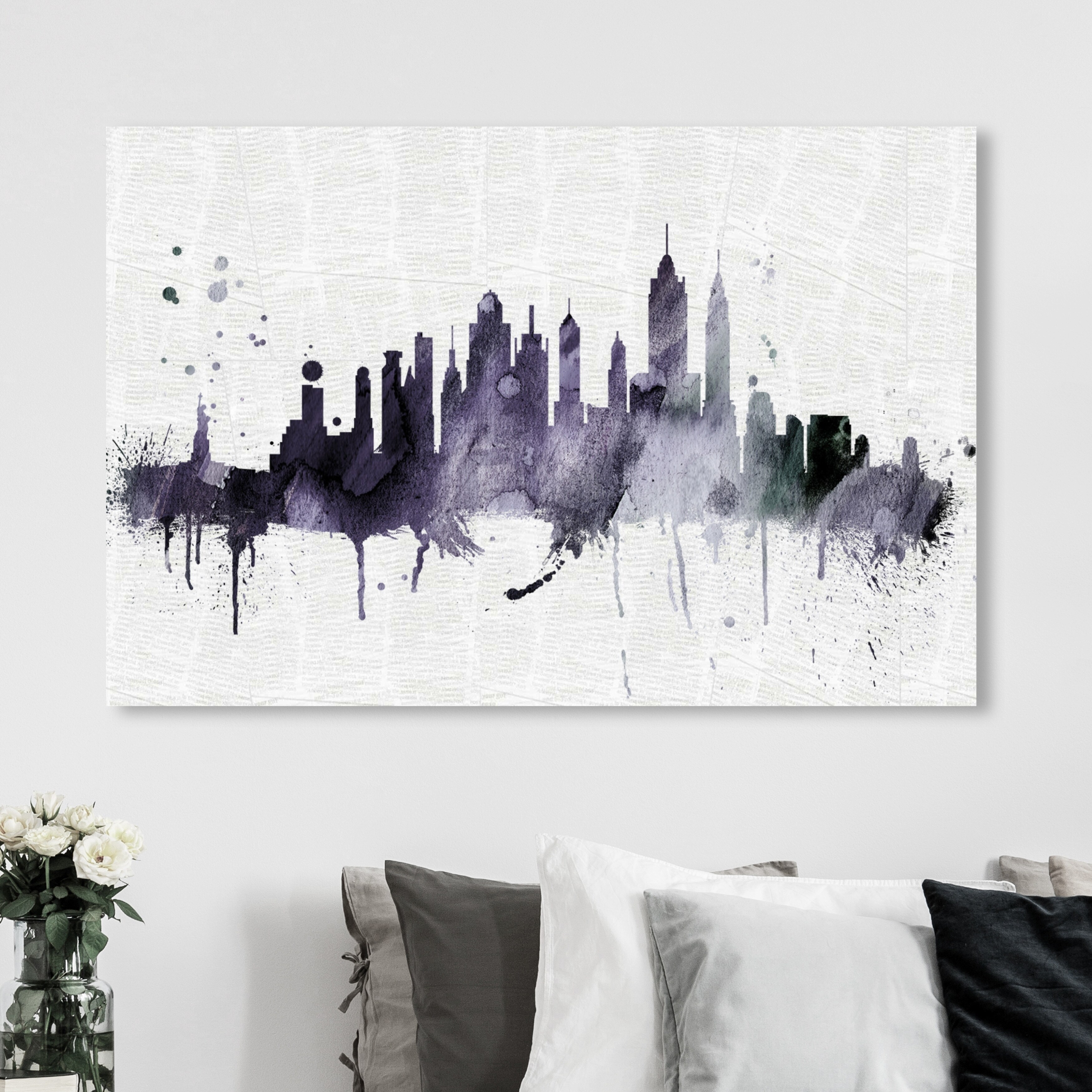 Shop Oliver Gal Ny Skyline Cities And Skylines Wall Art Canvas Print Purple White Overstock 29807313