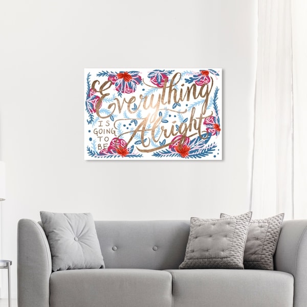 Oliver Gal 'Spring Alright' Typography and Quotes Wall Art Canvas Print - Gold, Red