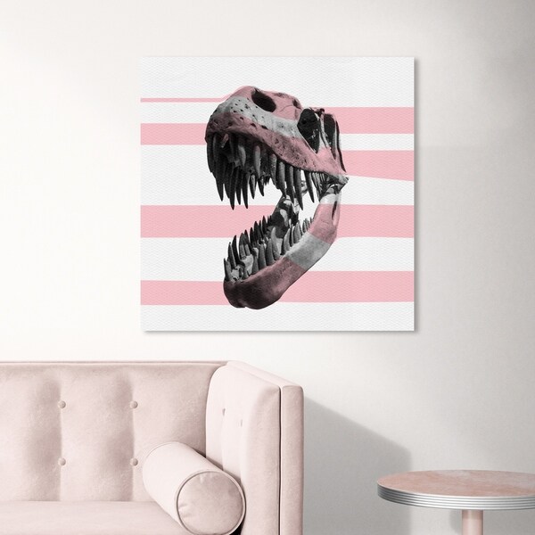 Oliver Gal 'Clever Girl' Animals Wall Art Canvas Print - Gray, Pink