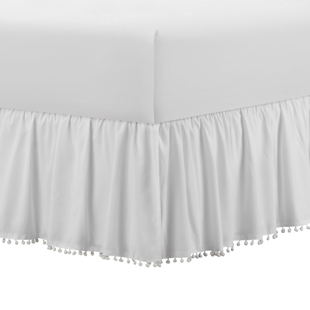 SIMPLY SHABBY CHIC GATHERED WHITE EYELET BED SKIRT KING NWT 