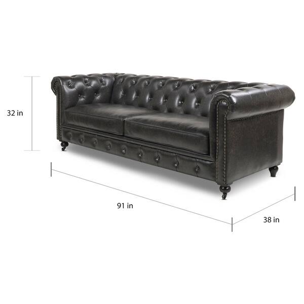 Shop Copper Grove Munich Vintage Leather Tufted Chesterfield Sofa