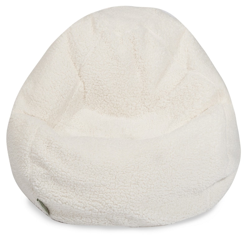 Solid Shredded Foam Bean Bag Chair - All Sherpa - 22'' H x 28'' W x 28'' D