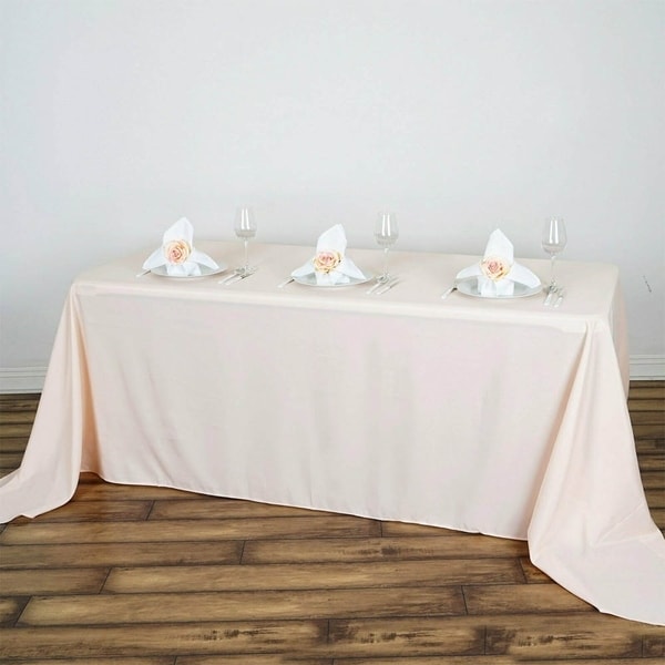 Polyester Rectangle Party Tablecloth 90" x 132" Blush