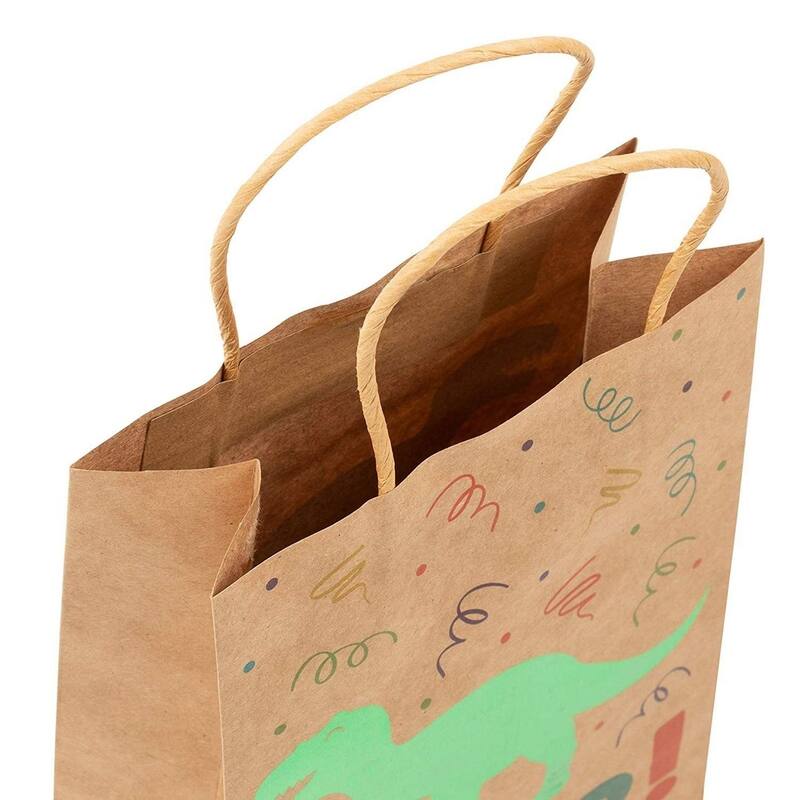 Juvale 24 Pack Dinosaur Party Bags with Handles for Kids Birthday, 6 x 9 In