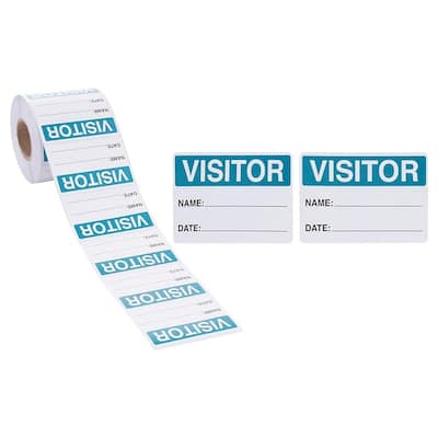 Juvale 500-Count Visitor Name Label Stickers Roll for School Hospital Museum Business