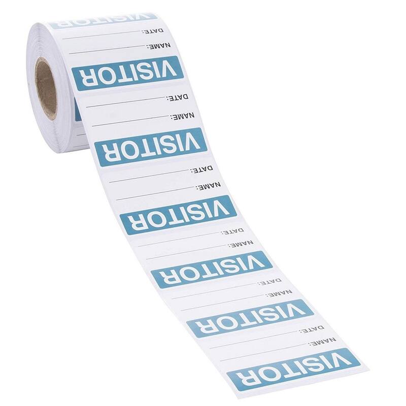 Juvale 500-Count Visitor Name Label Stickers Roll for School Hospital Museum Business