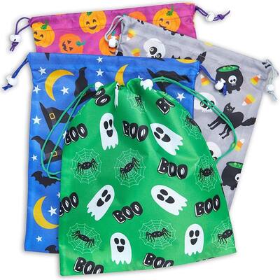 Blue Panda 12 Pack Large Drawstring Goodie Treat Bags for Halloween Party Trick or Treat