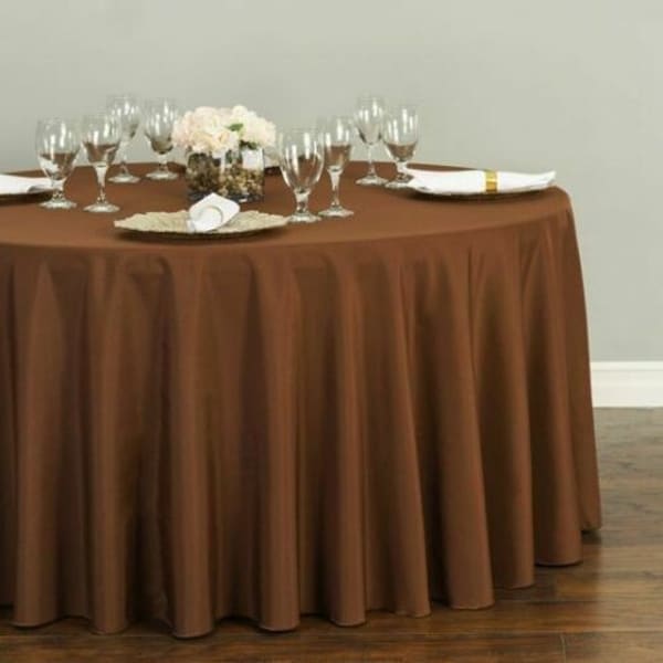 Polyester Round Tablecloth 120" Chocolate