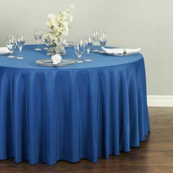 Polyester Round Tablecloth 120" Royal Blue