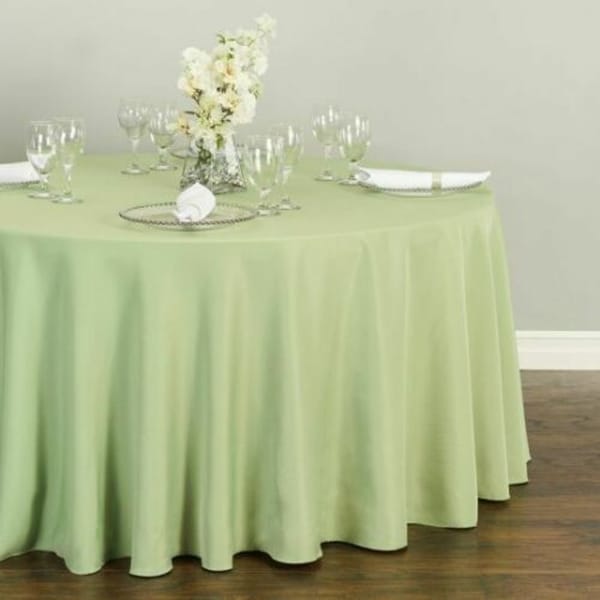 Polyester Round Tablecloth 120" Reseda