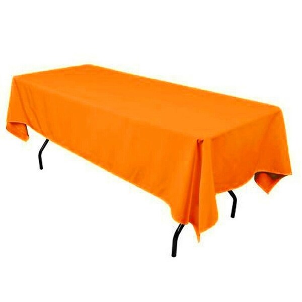 Polyester Seamless Rectangular Table Cloth 60" x 126" Orange