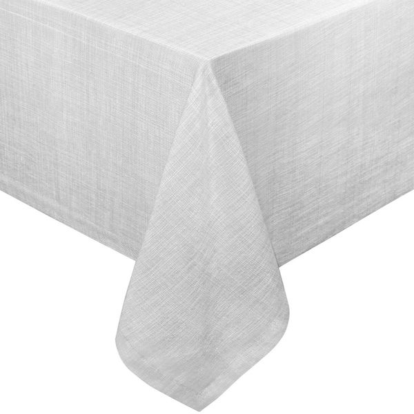 Chambray Vinyl Flannel Backing Rectangle Table Cloth 52" x 70" Gray