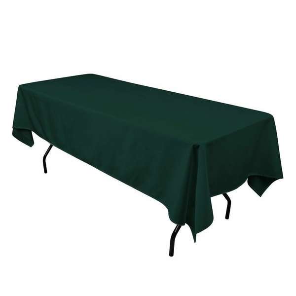 Polyester Seamless Rectangular Table Cloth 60" x 126" Hunter Green