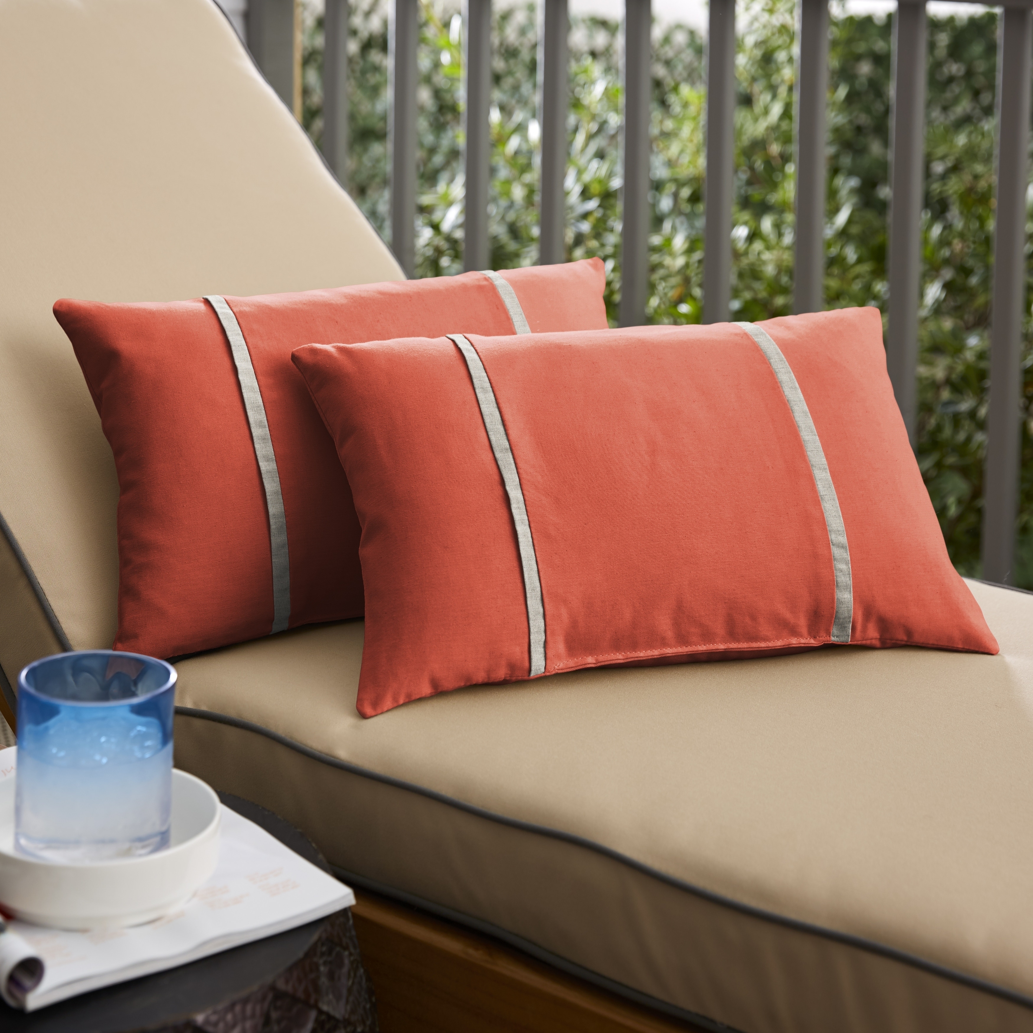 Striped Spice Indoor Outdoor Lumbar Pillow