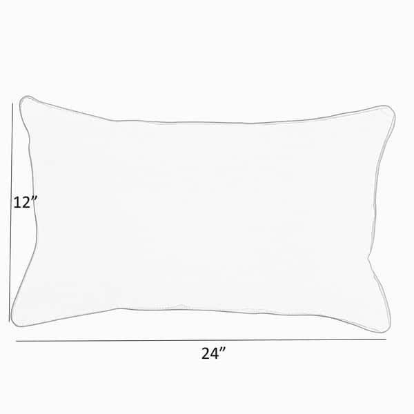 dimension image slide 4 of 5, Sunbrella Melon Coral Orange with Cast Silver Indoor/Outdoor Lumbar Pillows Set of 2