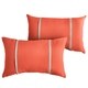 preview thumbnail 2 of 7, Sunbrella Melon Coral Orange with Cast Silver Indoor/Outdoor Lumbar Pillows Set of 2