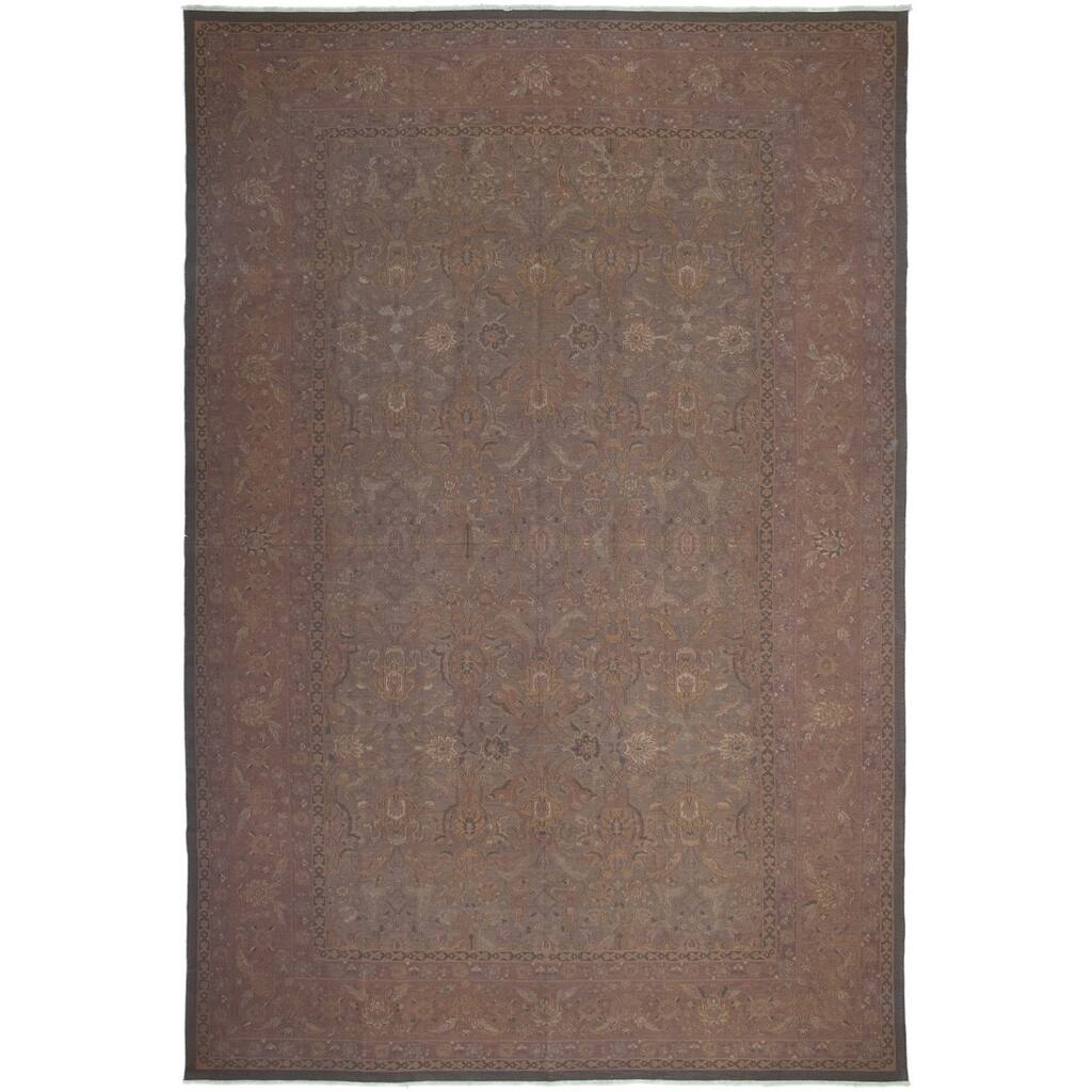 Flat-weave Dynasty Olive Green Wool Sumak - 11'6 x 17'6/11'6" x 17'6"