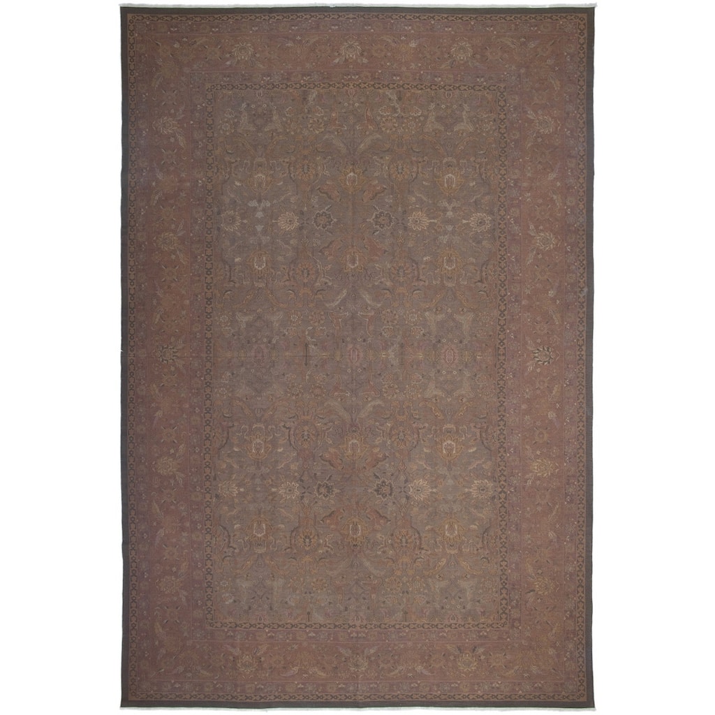 Flat-weave Dynasty Olive Green Wool Sumak - 11'6 x 17'6/11'6" x 17'6"