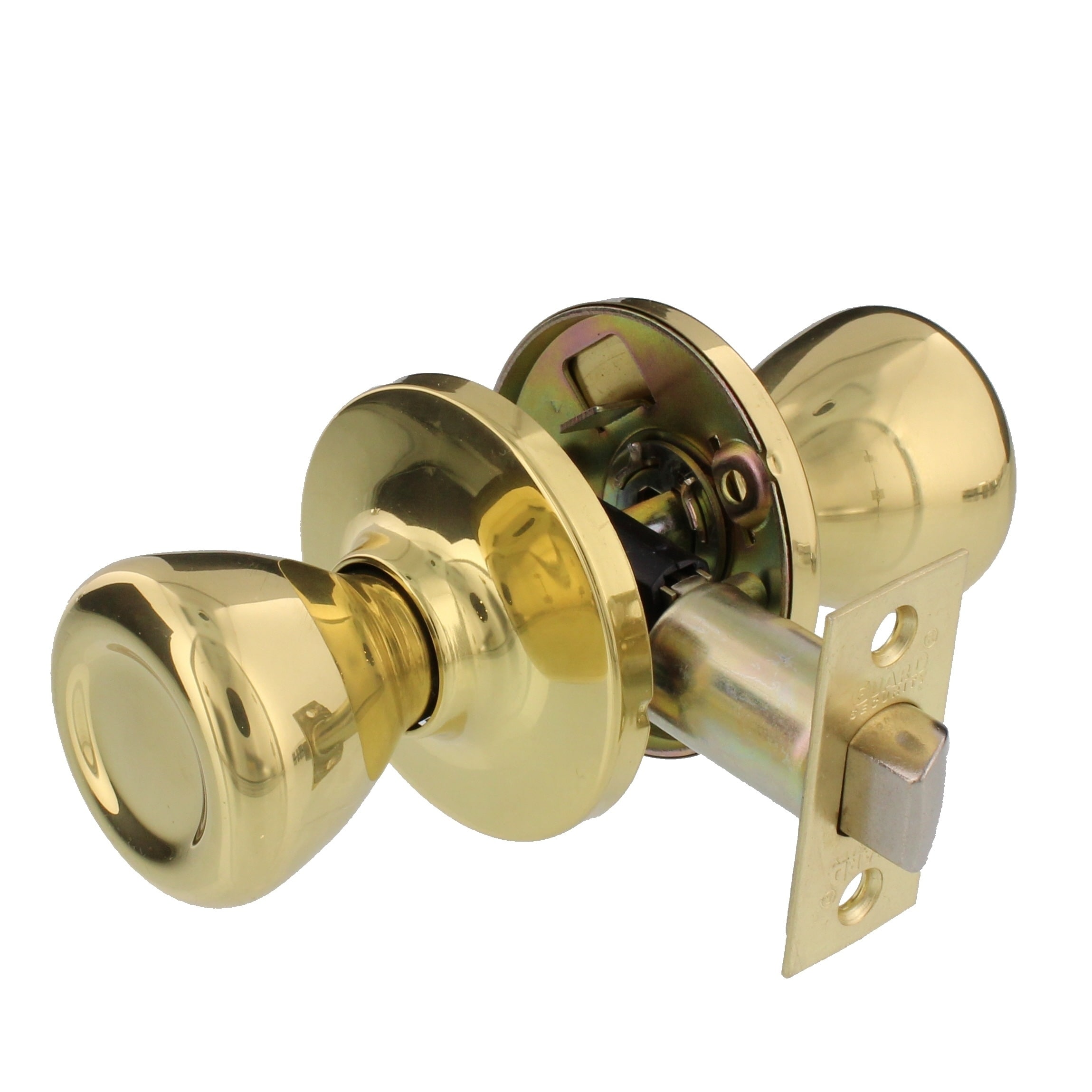 Guard Security 2004 Tulip Knob Passage Interior Hall And Closet Door Knob Set Polished Brass Finish