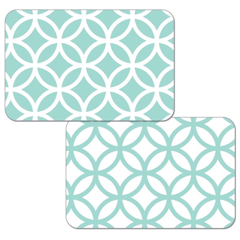 Reversible Wipeclean Plastic Placemats Set of 4 Pastel Circles On