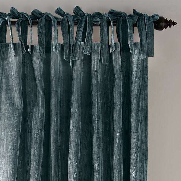 Shop Korena Tie Top Crushed Velvet Window Curtain Free Shipping