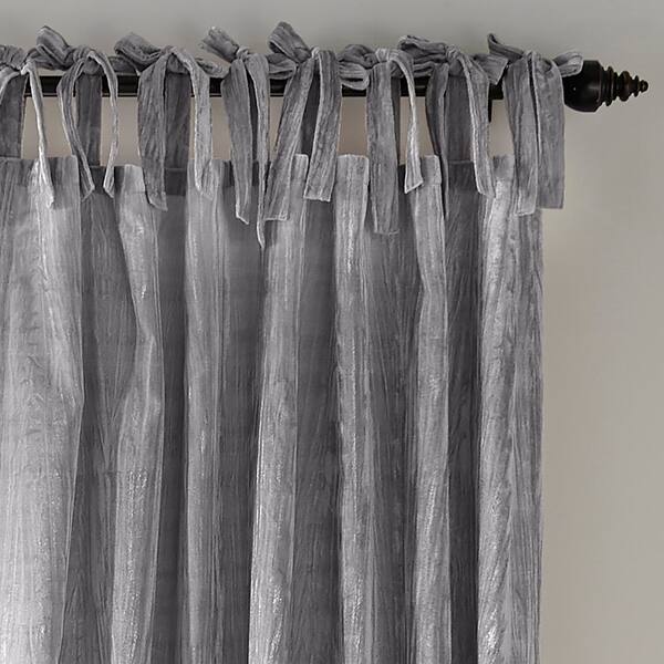 Shop Korena Tie Top Crushed Velvet Window Curtain Free Shipping