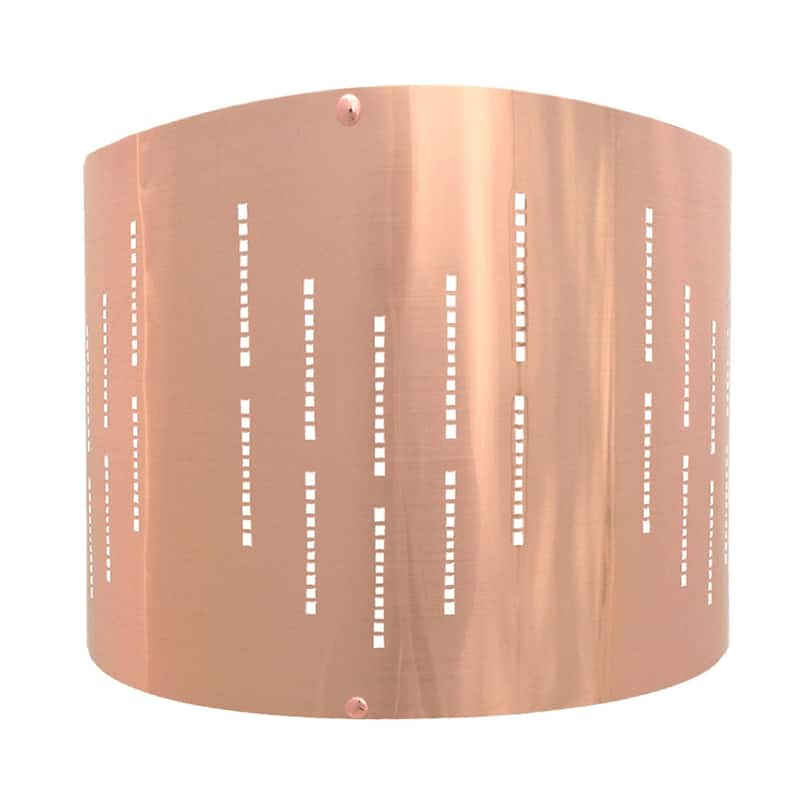 Royal Designs, Inc. Do-It-Yourself "DIY" Metallic Stencil Design Hardback Lamp Shade, Polished Copper Finish, 14" x 14" x 10" - N/A