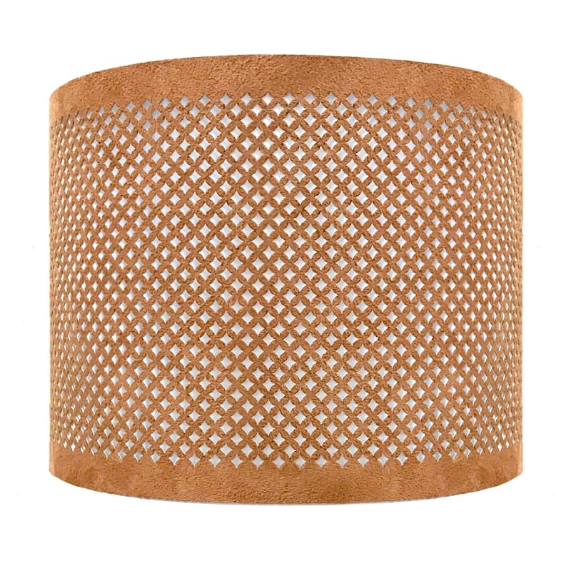 Royal Designs, Inc. Do-It-Yourself "DIY" Faux Leather Stencil Design Hardback Lamp Shade, Light Brown, 10" x 10" x 8.5" - N/A